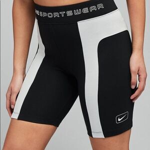 Nike Sportswear NSW Street Bike Compression Shorts Tights Black White Women's S